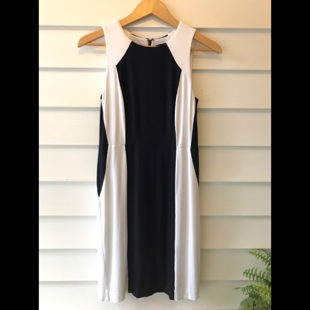 Ann Taylor black and white sheath dress size 4
